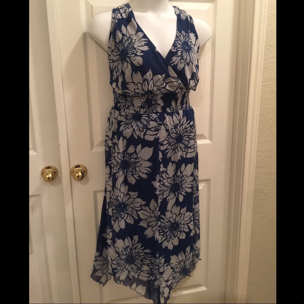 Lane Bryant Blue & White Floral Dress Size 28